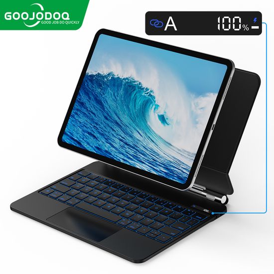 GOOJODOQ Thai คีย์บอร์ดเมจิก พร้อมหน้าจอ LCD สําหรับ IPad Pro 11 Pro 12.9 Air5 Air4 Air6 11inch Air6 13inch iPad Pro 2024 11inch&13inch Digital Magic Keyboard