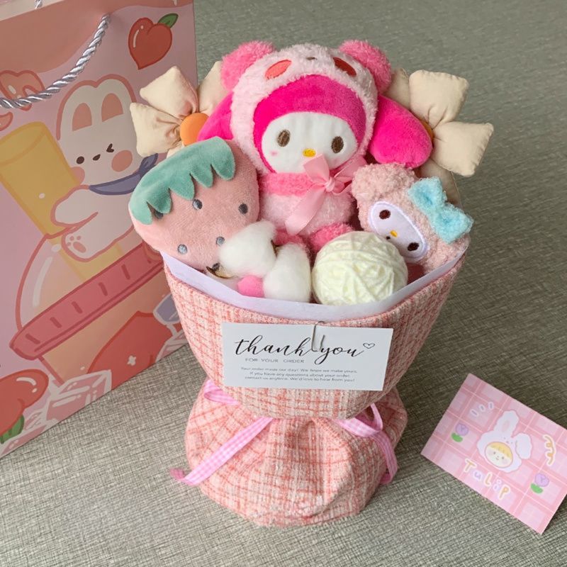 Sanrio ตุ๊กตาช่อดอกไม้ซานริโอ้ คุโรมิน่ารัก เหมาะกับของขวัญวันเกิด สําหรับแฟนสาว