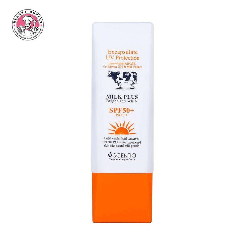 (แพ็คคู่) SCENTIO Milk plus Encapsulate sunscreen UV Protection เซนทิโอ มิลค์พลัส เอนแคปซูเลต ยูวี โพรเทคชั่น SPF 50+ PA++ (30g.)