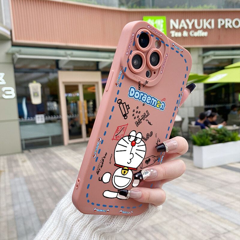 Yiเว็บเคส Samsung Galaxy A6 Plus 2018เคสโทรศัพท์บางดีไซน์ใหม่เคสแฟชั่นโดเรมอนเท่ๆกันกระแทกขอบสี่เหลี่ยมเคสแบบนิ่มเคสซิลิโคนฝาครอบเต็มรูปแบบเคสป้องกันกล้องตานางฟ้า