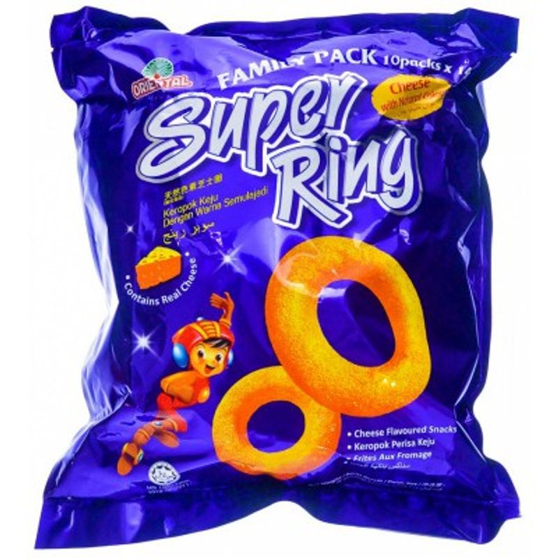 Super Ring ขนมข้าวโพดอบชีส (มี 8 ห่อเล็ก) SuperRing