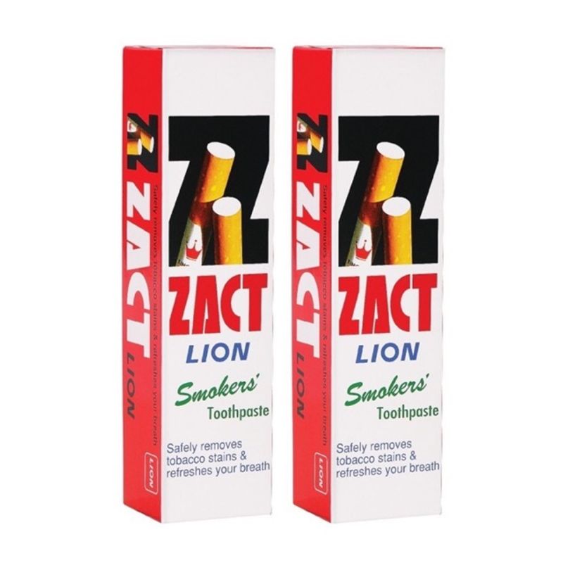 (1 ฟรี 1)ZACT ยาสีฟันขจัดคราบ แซคท์ สูตรสำหรับผู้สูบบุหรี่ 160 กรัม 2 หลอด Toothpaste For  Smoker