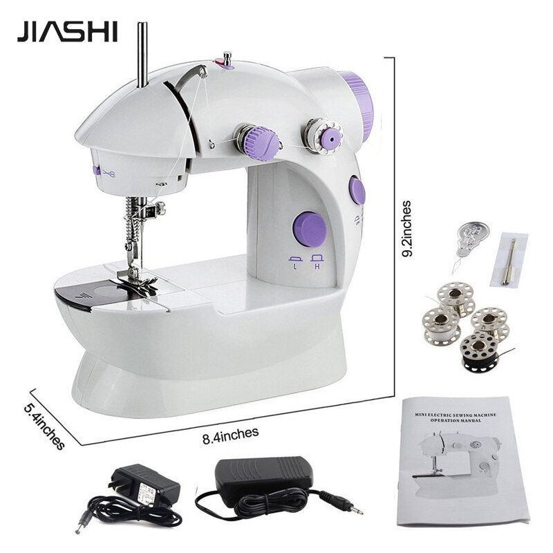 JIASHI จักรเย็บผ้าไฟฟ้า 12ตะเข็บ ระบบด้ายคู่ สารพัดประโยชน์ Sewing machineเ ครื่องจักรเย็บผ้า โอเวอร์ล็อกเดสก์ท็อป จักรเย็บผ้ามินิ