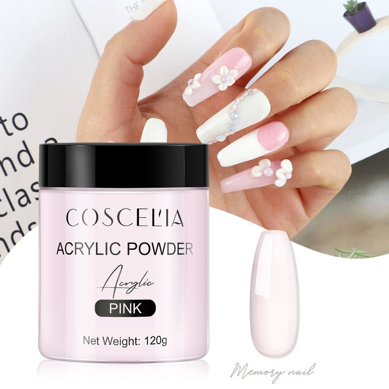 (( ผงอะคริลิค COSCELIA )) COSCELIA 120g Clear Pink White Acrylic Powder ผงต่อเล็บอะคริลิค ผงอะคริลิคต่อเล็บ