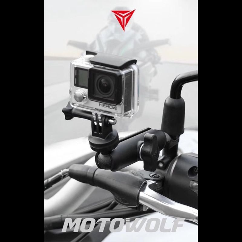 [มีโค้ดส่วนลด ทักแชท]🔥 MOTOWOLF MDL 3519 ขายึดเเฮนด์ ที่ยึดกล้องแอคชั่นแคม Action camera สำหรับติดมอเตอร์ไซด์