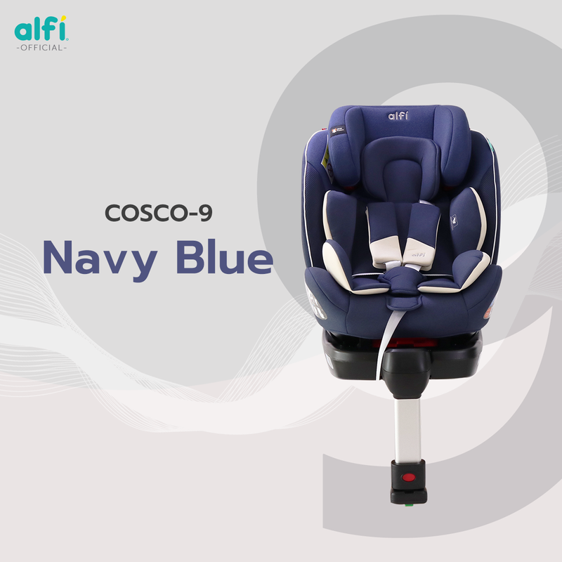 Alfi คาร์ซีท รุ่น COSCO-9 (เเรกเกิด-12 ปี) (หมุนได้ 360 องศา) ผ้าชนิดพิเศษ กันไรฝุ่น / Bacteria 99.99% พร้อม Support Leg