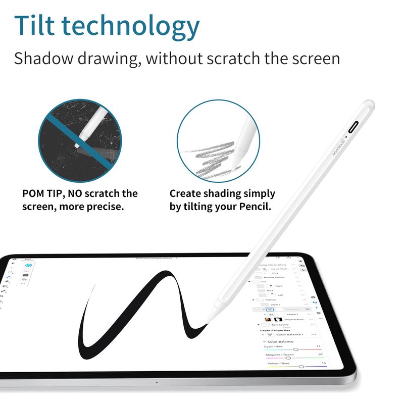 GOOJODOQสำหรับดินสอiPadพร้อมการปฏิเสธปาล์มปากกาสไตลัสที่ใช้งานสำหรับดินสอApple 2 1สำหรับiPad Air 4 iPad Pro 11 12.9 2020 2018 2019 6th 7th 8th Gen