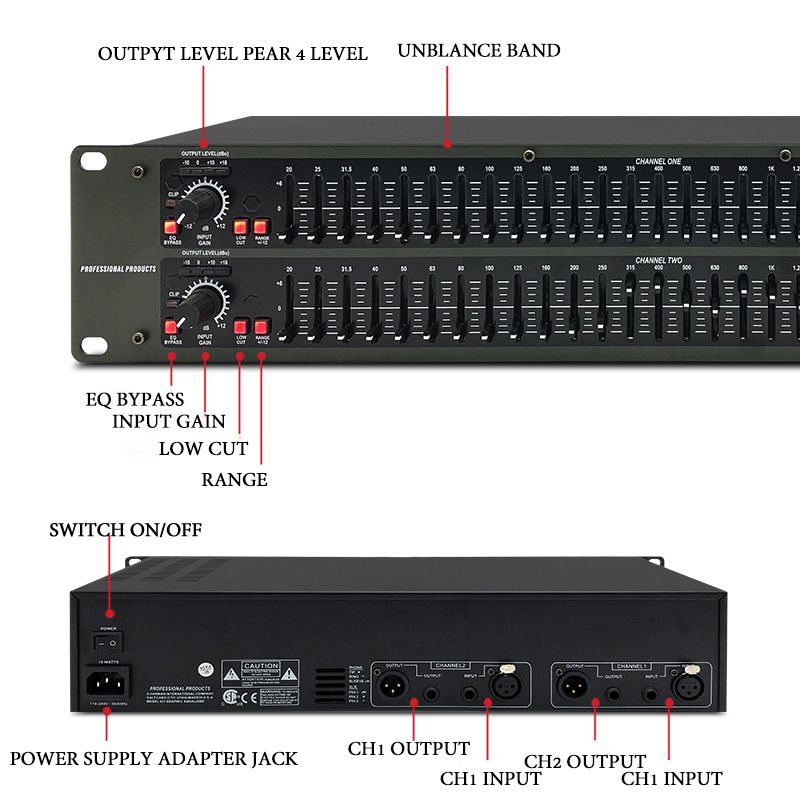 อีควอไลเซอร์ 215 231 2231 คู่ 31-segment 1/3 อ็อกเทฟบาลานซ์ 2 215 With SUB ชั้น อีควอไลเซอร์ KTV เวที วงดนตรี ประสิทธิภาพ การบันทึก สตูดิโอ การบันทึก การปรับแต่ง