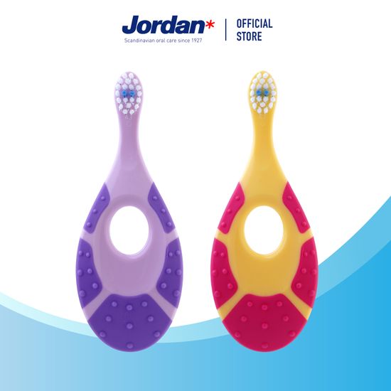 ⚡ ส่งของทุกวัน ⚡ [แพ็ค2ชิ้น คละสี]  Jordan จอร์แดนแปรงสีฟันเด็ก Step 1 สำหรับ 0-2 ปี