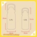 CILLE ขวดนำ้สแตนเลส ยกดื่มและหลอดดูด 1.7L,กรม-15