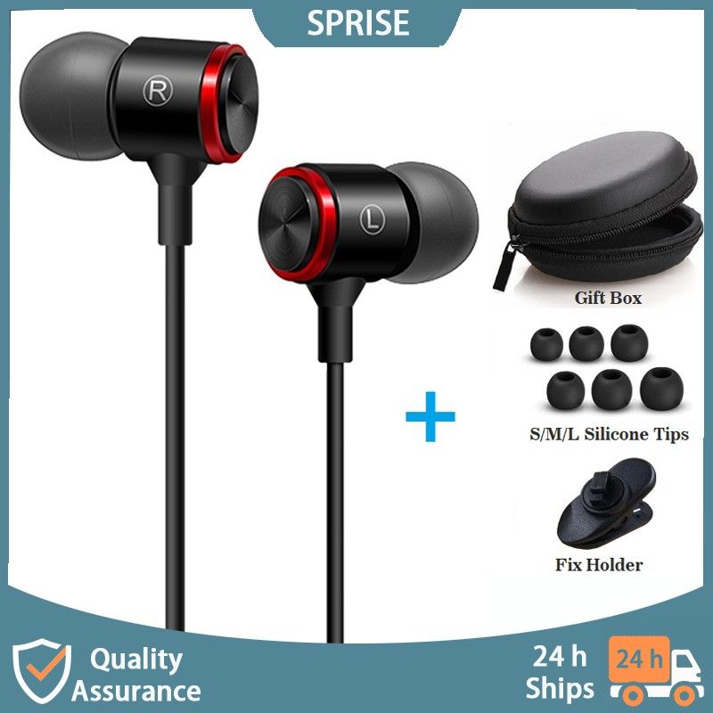 SPRISE Extra Bass Stereo หูฟัง อินเอียร์ มีไมค์ ตัดเสียงรบกวน เบสหนัก เอียร์ปลั๊ก Headphone Earphone Type c 3.5mm 耳機