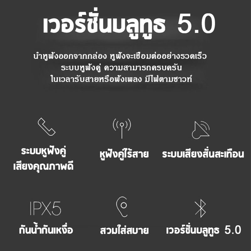 หูฟังแบบสอดหู หูฟังออกกำลังกาย TWS-4บลูทูธไร้สายพร้อมไมโครโฟน Mini Wireless Earbuds Earphones Bluetooth 5.0 Headsets