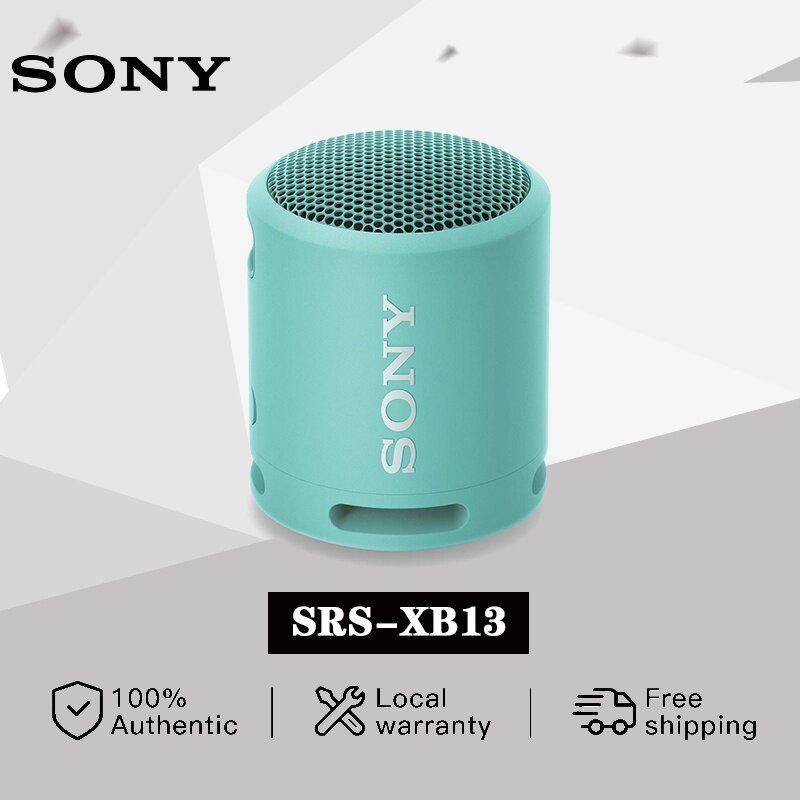 Sony SRS-XB13 กล่องดนตรีไร้สายบลูทูธลำโพงกลางแจ้งแบบพกพา IP67 กันฝุ่นกันน้ำสเตอริโอเบสพร้อมไมโครโฟนแฮนด์ฟรีโทร