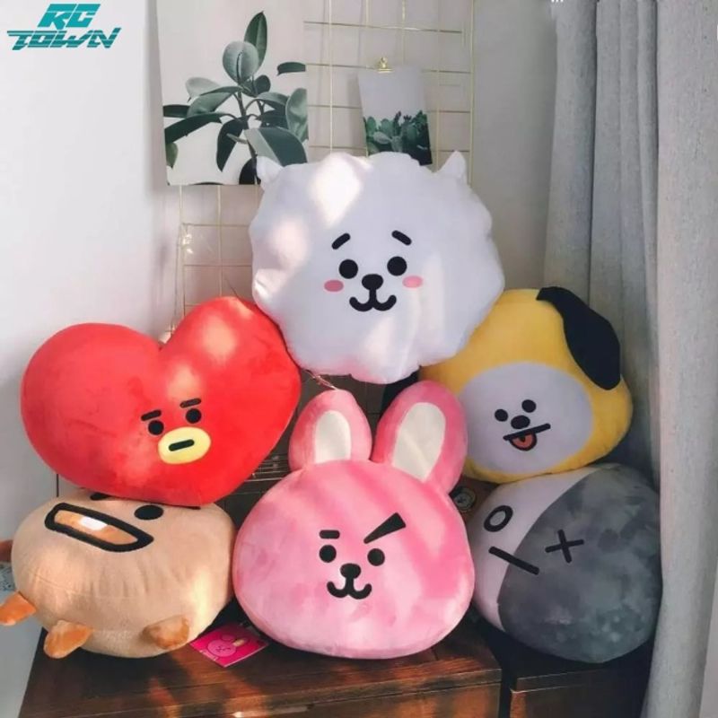 Rctown หมอนตุ๊กตานุ่ม รูปการ์ตูน KPOP BTS SHOOKY RJ COOKY TATA ของขวัญฟรี สําหรับตกแต่งบ้าน