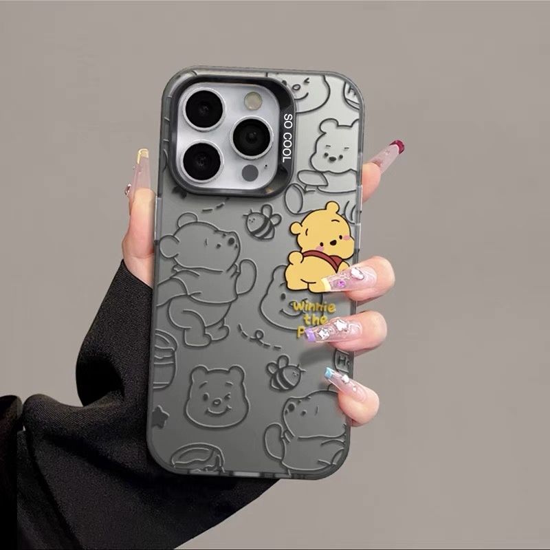 เคส Vivo V29 V30 Pro V27 V29E V30E V23 Y36 Y27 Y100 5G เคส Vivo Y36 Y27S Y18 Y03 V25 Pro Case เคสกันกระแทก Winnie the Pooh และ Lotso Bear เคสหรูหรา ชุบปุ่มแข็ง เคลือบด้าน เคสสําหรับผู้หญิงและผู้ชาย