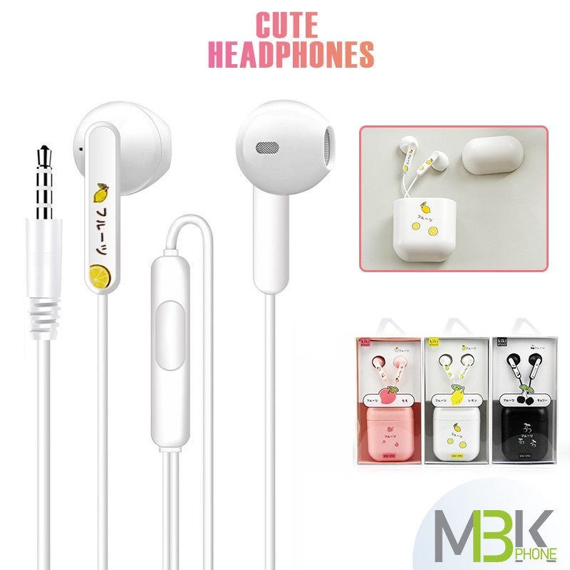 หูฟัง รุ่น KIKI-290 หัวกลม  หูฟังเสียงดี สีพาสเทล แจ็ค3.5mm  สายยาว1.2เมตร มาพร้อมกล่องเก็บหูฟัง ขนาดเล็ก ใส่ฟังสบายๆ