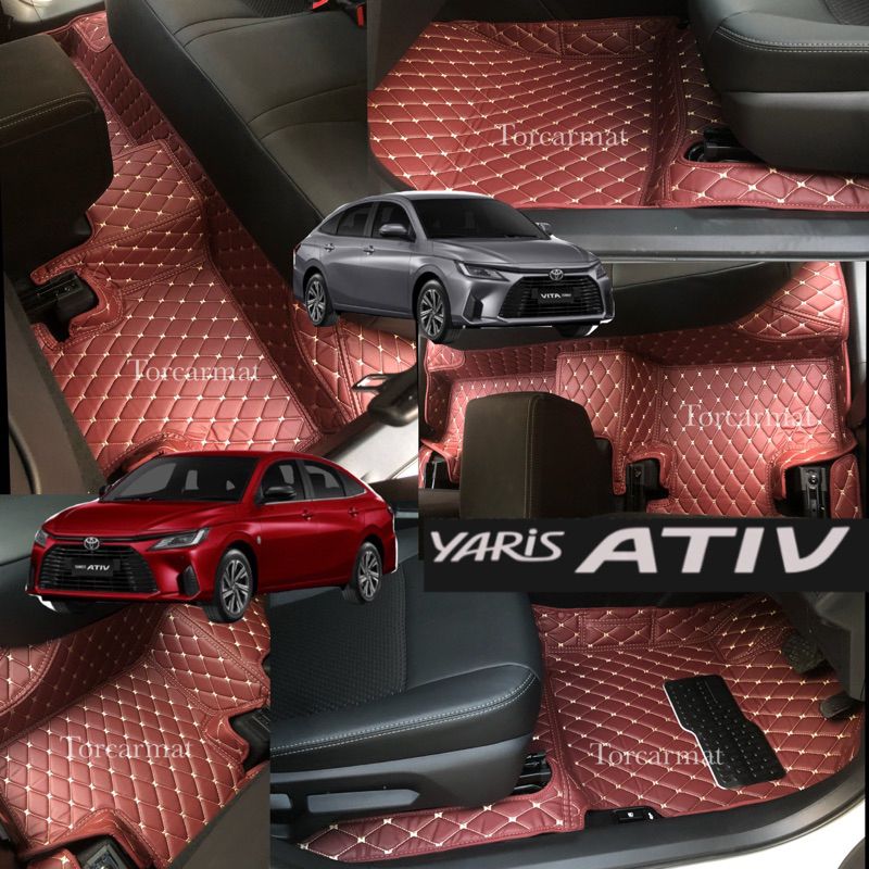 (ฟรี!!หมอนรองคอ+สายคาดเบลท์ตามสีพรม)New Yaris Ativ2023Ativ (รุ่น4ประตู) สินค้าพร้อมส่ง47สี