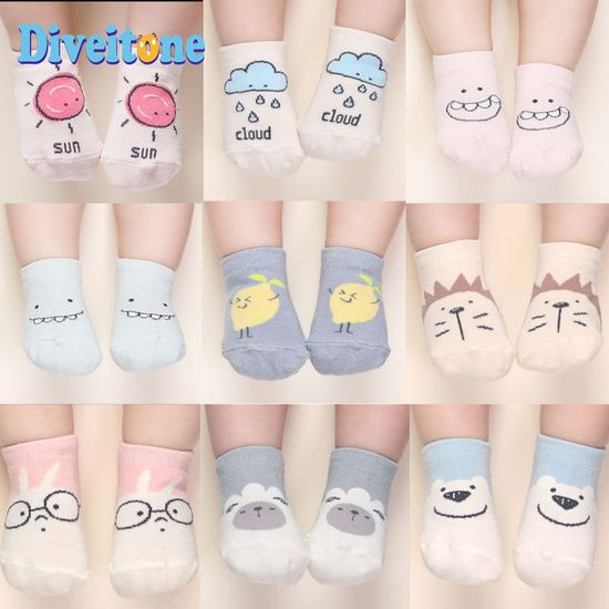 girls boys cotton socks baby cute animals anti-slip socks newborn infant toddler baby clothes for boys girls kids socks