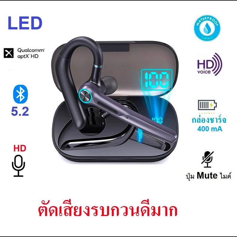 หูฟังบลูทูธ Kawa G3 บลูทูธ 5.2 ตัดเสียงรบกวนดีมาก ตัวเล็กใส่สบาย มาพร้อมกล่องชาร์จในตัว หูฟังไร้สาย