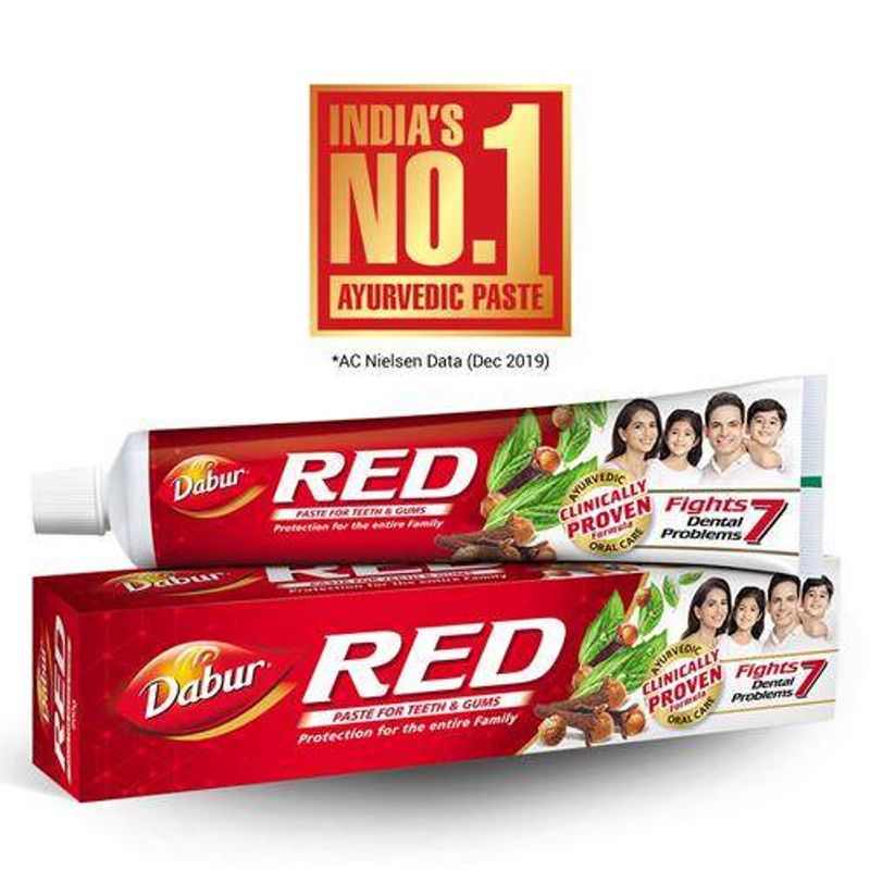 Dabur Red Tooth Paste Ayurveda Toothpaste 200G ยาสีฟันสมุนไพร กานพลู ดาบู ( 200 กรัม)