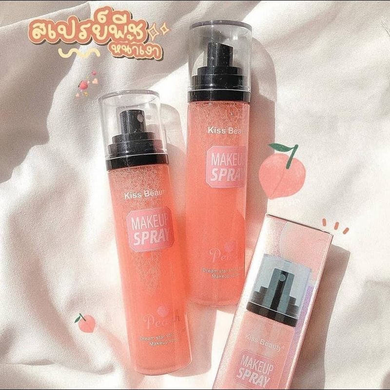 สเปรย์น้ำแร่ หน้าเงา พีช KISS BEAUTY PEACH MAKE UP SPRAY