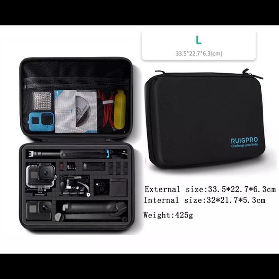 กระเป๋ากล้อง GoPro DIY Ruigpro Portable Case Accessory DIY Storage Bag for GoPro Hero  10 9 8 7 6 5 GoPro Max OSMO Action Insta 360 one R