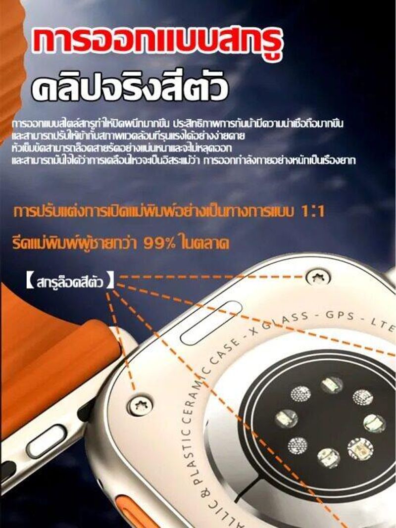 [นาฬิกาออกกำลังกาย] นาฬิกา smart watch แท้ 2023 นาฬิกาสมาร์ทwatch สมาร์ทวอทช์ แท้ นาฬิกาออกกำกาย กันน้ำ นาฬิกาวัดความดัน วัดชีพจร ทำงานได้ทั้งระบบ Android และ IOS รุ่น Watch 8 ultra