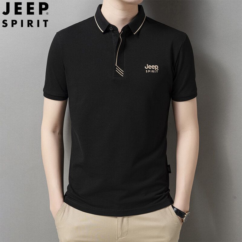 JEEP SPIRIT เสื้อโปโลของผู้ชายสำหรับฤดูร้อน