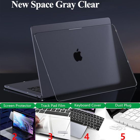 5 In 1 Matte กรณียากสำหรับ กรณี Macbook 2023 Air 15 case M3 A2941 Air 13.6 inch M2 A2681 Pro 14 16 M1 M2Air 13 "A2337 A2442 กรณี 6 นิ้ว สัมผัสบาร์ปกปกป้องด้วยหน้าจอปกป้องฟิล์มเ