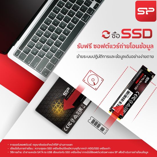 Silicon Power 1TB/2TB/4TB Ace A55 SSD 3D NAND with SLC Cache SATA III 2.5" Internal Solid State Drive - ประกัน 3 ปี