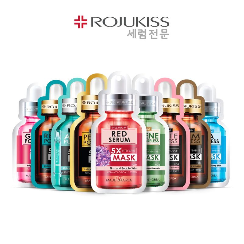 [ลด 50%] โรจูคิส ไวท์ พอร์เลส 5 เอ็กซ์ อินเทนซีฟ มาส์ก 25 มล.  X3 Rojukiss White Poreless 5X Intensive Mask 25 มล. ( แผ่นมาร์คหน้า )