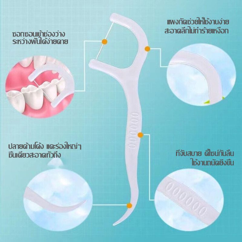 ❤️จัดส่งจากประเทศไทย❤️ไหมขัดฟันแบบนุ่มพิเศษ 30ชิ้น /ถุง สำหรับพกพา ไหมขัดฟัน ไหมขัดฟันแบบพกพา สะอาดสดชื่นปกป้องฟัน A1009