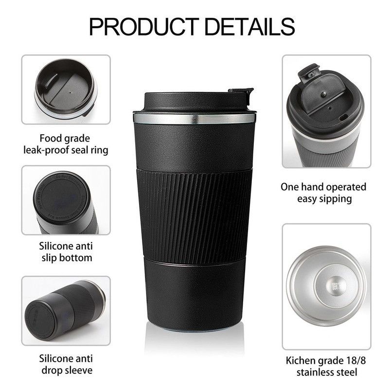 Xiaomi YouPin Official Store 510ML ถ้วยกาแฟ Thermos สแตนเลส Thermo ถ้วยเดินทางแบบพกพาขวดน้ำแก้วฉนวนกันความร้อนเย็นการเก็บรักษา