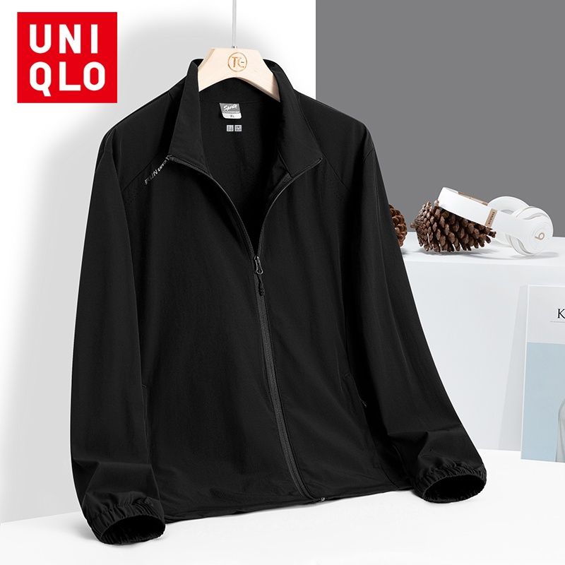 Uniqlo เสื้อแจ็กเก็ตแขนยาว ป้องกันรังสียูวี ระบายอากาศ แบบแห้งเร็ว เหมาะกับฤดูร้อน สําหรับผู้ชาย ไซซ์ L - 5XL