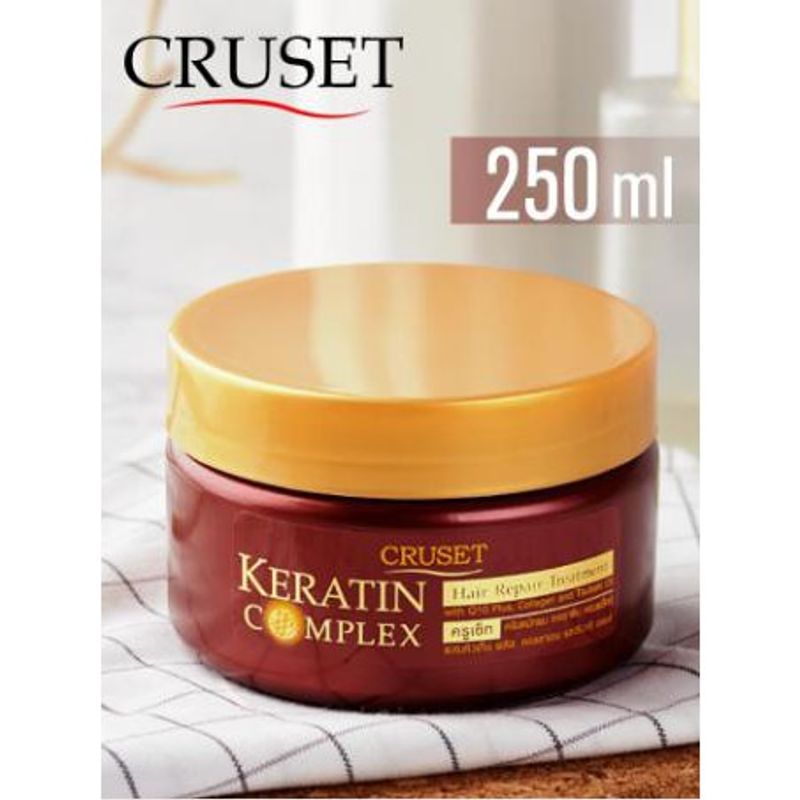 Cruset Keratin Complex/Gold Crystal Hair Repair Treatment ครูเซ็ท เคอราติน คอมเพล็กซ์/โกลด์ คริสตัล แฮร์รีแพร์ ทรีทเมนท์