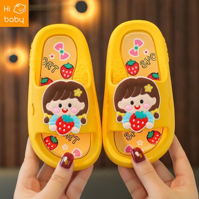 Strawberry Princess Slippers Childrens Slippers Summer Girls Baby Daughter Little Girl Princess Cute Cartoon Non-slip Soft Bottom Indoor Slippers