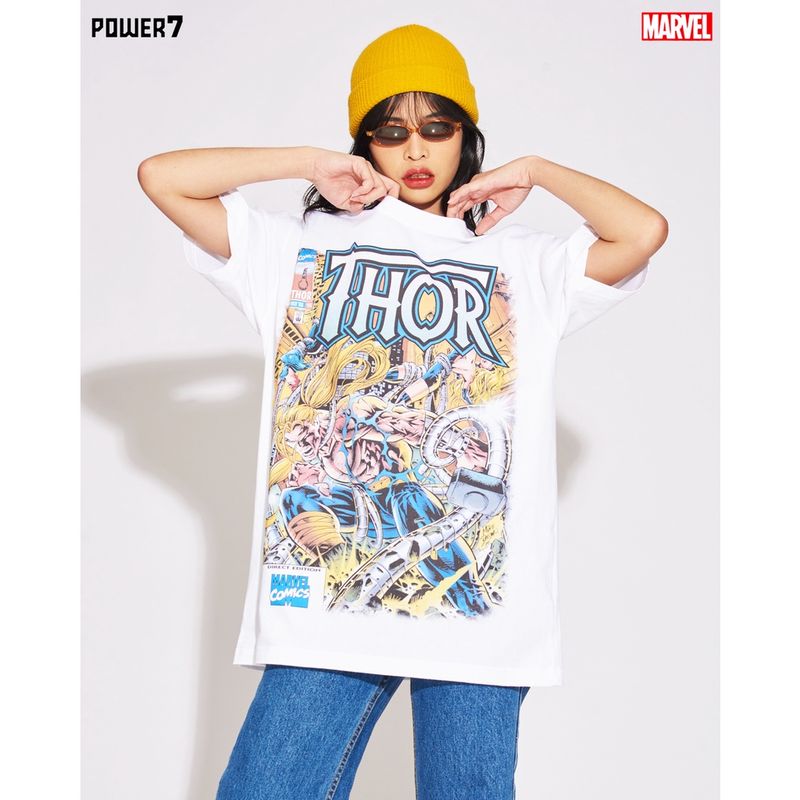 Power 7 Shop เสื้อยืดการ์ตูน มาร์เวล THOR ลิขสิทธ์แท้ MARVEL COMICS  T-SHIRTS (MX-021)