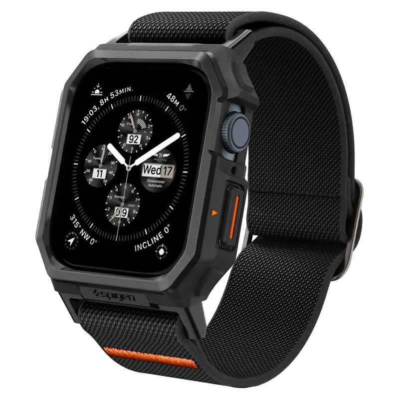 SPIGEN Case & Strap for Apple Watch Series 9/8/7(45mm) [LiteFit Pro] Lightweight Unibody Frame Guard with Spoty Band  / Apple Watch Series 9/8/7(45mm) Casing / Apple Ultra(49mm) Casing / Apple Watch 45mm Case / Appe Watch 49mm Case