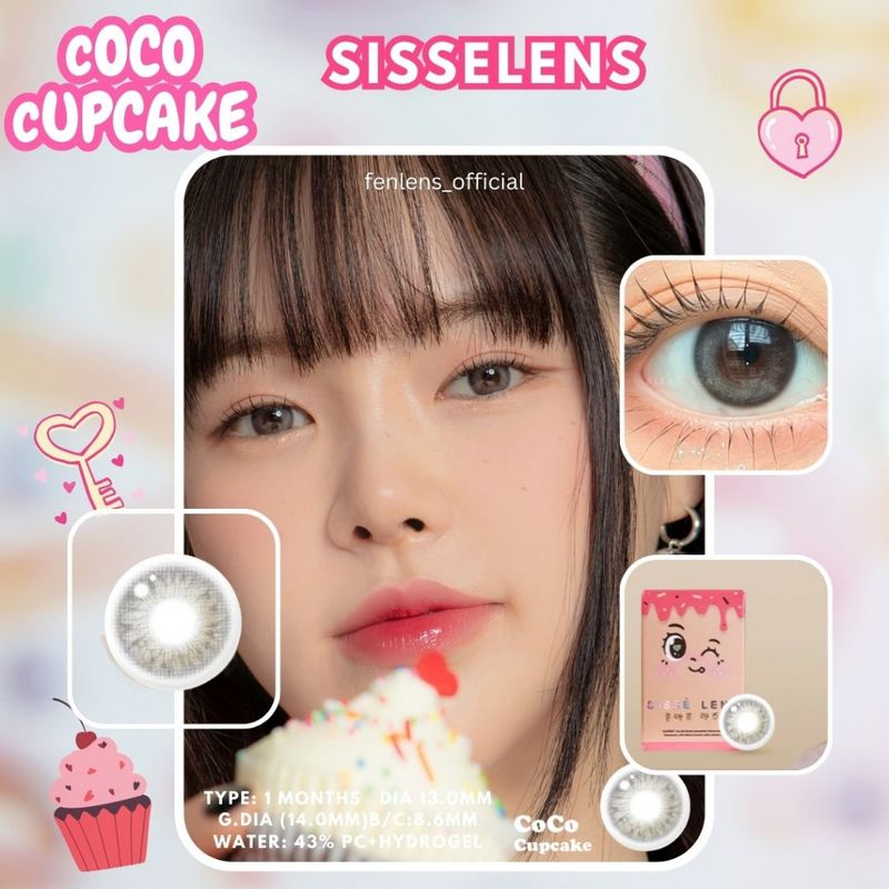 Sisselens 🧁CoCo Series Cupcake สีเทานัวๆฟุ้งๆหวาน รายเดือน