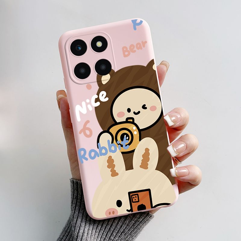 เพื่อเป็นเกียรติ X6a เคส HonorX6a WDY-LX1น่ารักกระต่ายแพนด้าเคสกันกระแทกพิมพ์ลายเคสโทรศัพท์ซิลิโคนนิ่มสำหรับ Honor X6a X 6a เคส