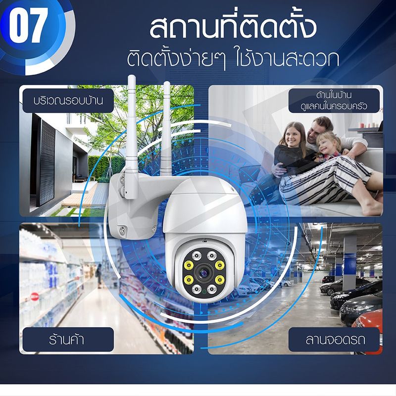 กล้องวงจรปิด Outdoor รุ่น 4213 Full HD 1080P  กล้องรักษาความปลอดภัย  กันแดด  กันน้ำ มี 2 แอพให้เลือก