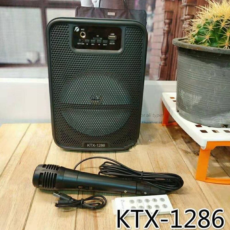 New!! ลำโพงบลูทูธ รุ่น KTX-1286 ลำโพงบลูทูธลำโพงพร้อมไมค์+รีโมท ดอก6.5 นิ้ว เสียงดี เบสแน่น รองรับไมโครโฟน