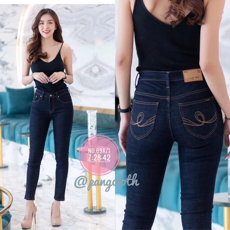 [สินค้าขายดี] กางเกงยีนส์เดฟยืดผู้หญิง Lona Jeans No.69A/1 ยีนส์เอวสูงกลางกำลังพอดี เนื้อผ้ายืดหยุ่นเก็บทรงสะโพกต้นขา ยีนส์ผู้หญิงทรงสวยเป๊ะ!!