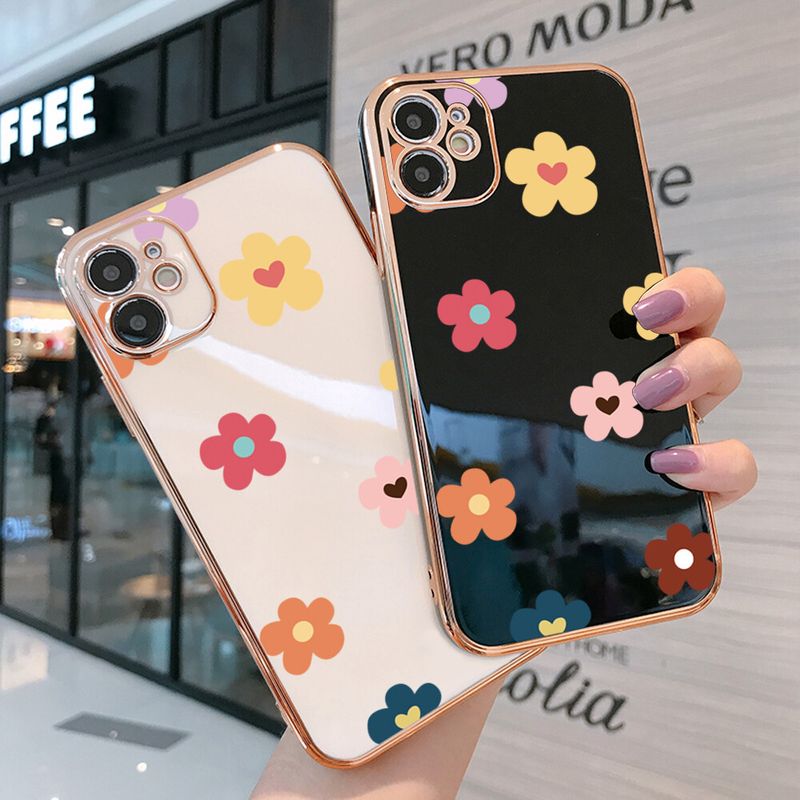 Hontinga เคสโทรศัพท์สำหรับ Samsung Galaxy A51 A71เคสแฟชั่นสีสันสดใสเคลือบโครเมี่ยมหรูหราทรงสี่เหลี่ยมทำจาก TPU นิ่มเคสคลุมรอบเครื่องมีกล้องเคสยางกันรอยสำหรับเด็กผู้หญิง