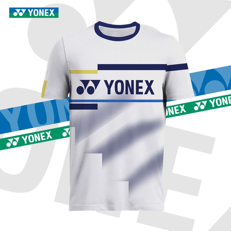 2567Yonex เสื้อผ้าออกกำลังกายของผู้ชายเสื้อยืดวิ่งแห้งเร็วระบายอากาศดีเสื้อยืดลำลองแขนสั้นทรงหลวมฤดูร้อน