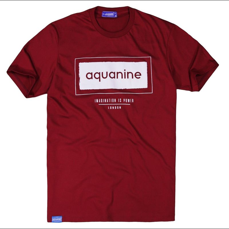 เสื้อยืด AQUANINE  tshirt  เสื้อยืดผู้ชาย รุ่น IMAGINATION เสื้อยืดสีแดง ลิขสิทธิ์แท้