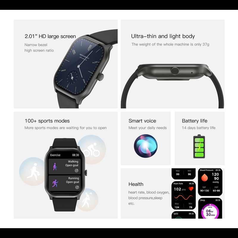 【Best Seller】XIAOMI สมาทร์วอช Smartwatch ของแท้ นาฬิกา นาฬิกาวัดความดัน กันน้ำวัดชีพจร สัมผัสได้เต็มจอ Waterproof IP67 สมาร์ทวอทช์ 2.01 นิ้ว 120+โหมดสปอร์ต นาฬิกา smart เครื่องวัดการนอน วัดชีพจร นาฬิกาโทรศัพท์ รองรับการคุยโทรศัพท์ผ่านบลูทูธ สำหรับ Android