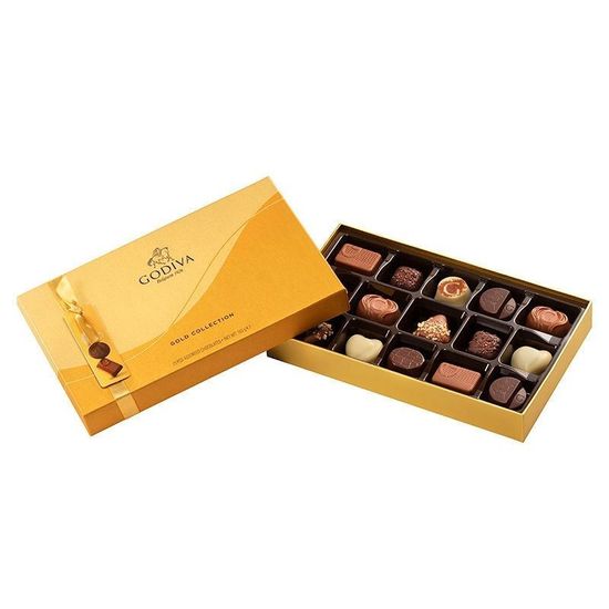 กล่องของขวัญช็อคโกแลต Godiva นำเข้าจากเบลเยี่ยม พร้อมของขวัญวันเกิด แบล็คช็อคโกแลตแซนวิช ของขวัญวัน