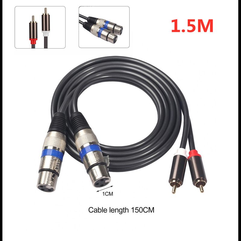 CASTA 1.5 ม. 4.9 ฟุต dual xlr female to dual rca male อุปกรณ์สายเคเบิ้ลเชื่อมต่อเสียง